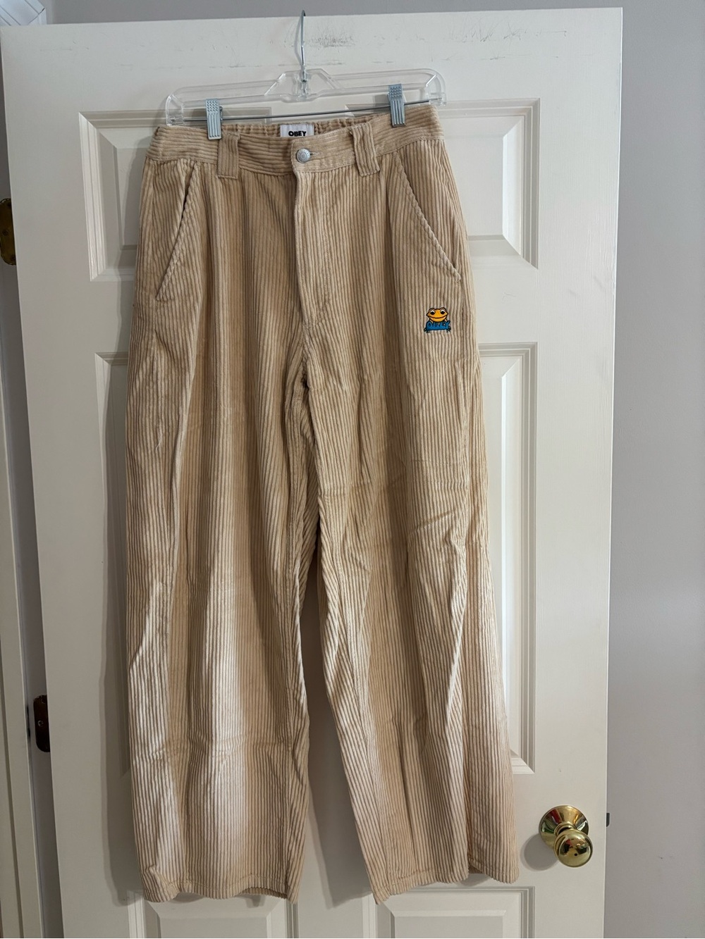 Obey Women’s Luna Baggy Cord Pants with Small Embroidered Patch